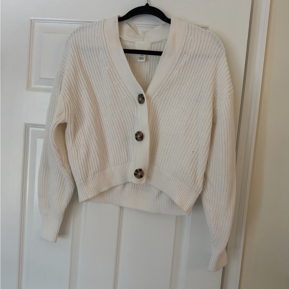 Women's Cream Cardigan Sweater